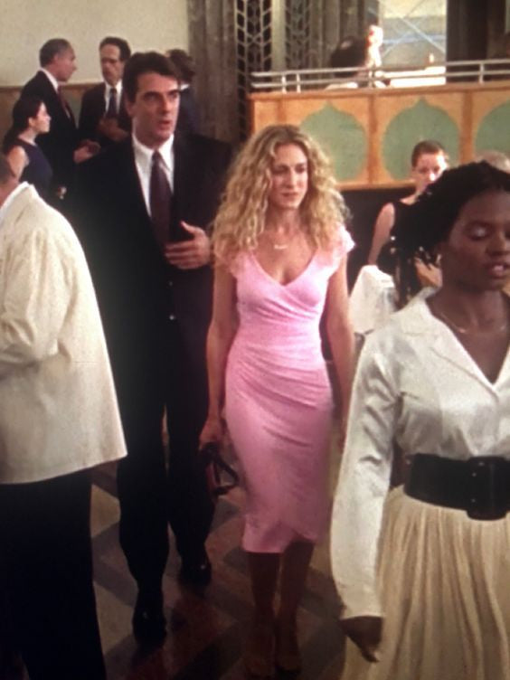 THE Pink Dress!! Carrie's Iconic Faux Wrap Dress