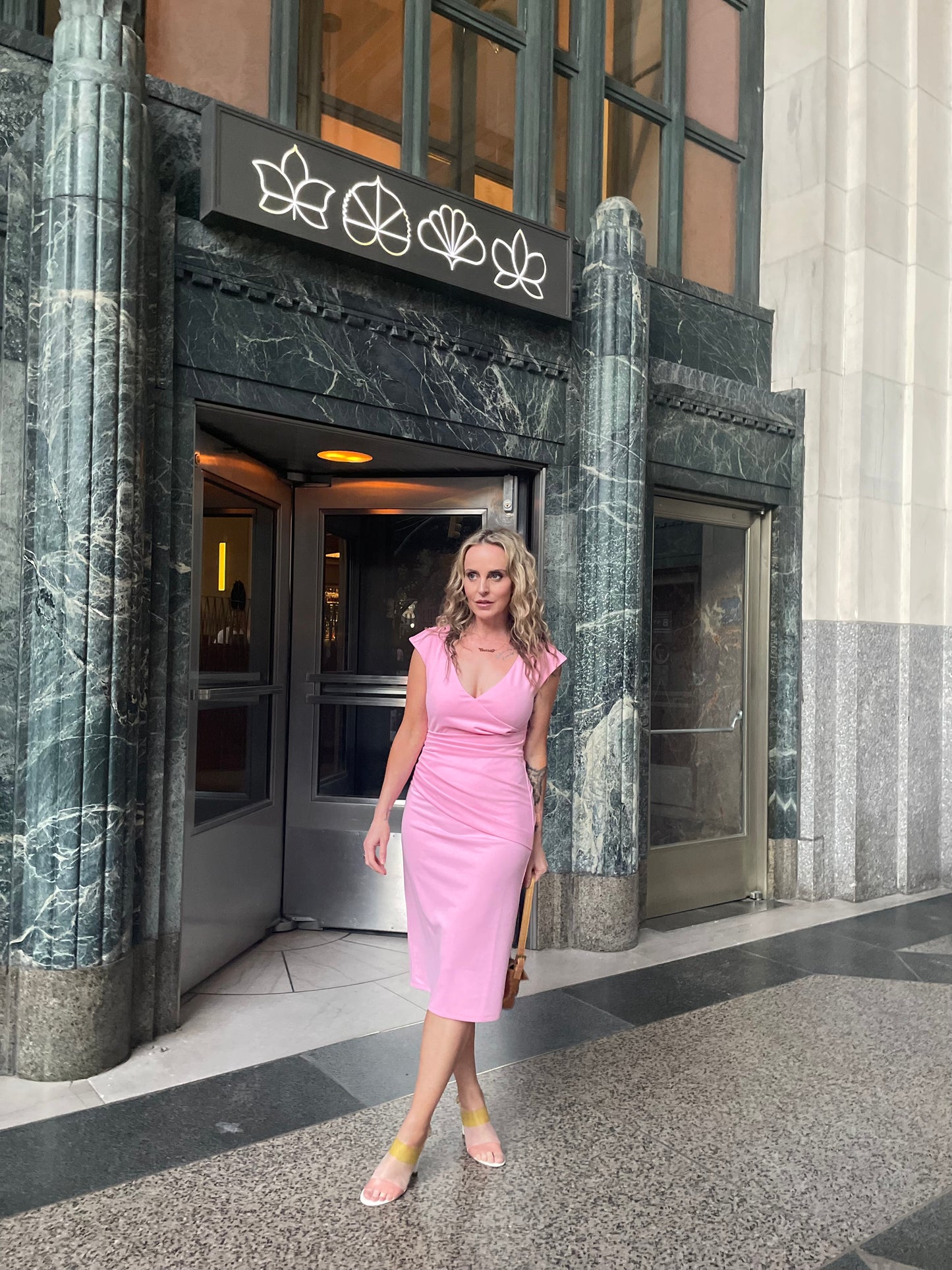 THE Pink Dress!! Carrie's Iconic Faux Wrap Dress