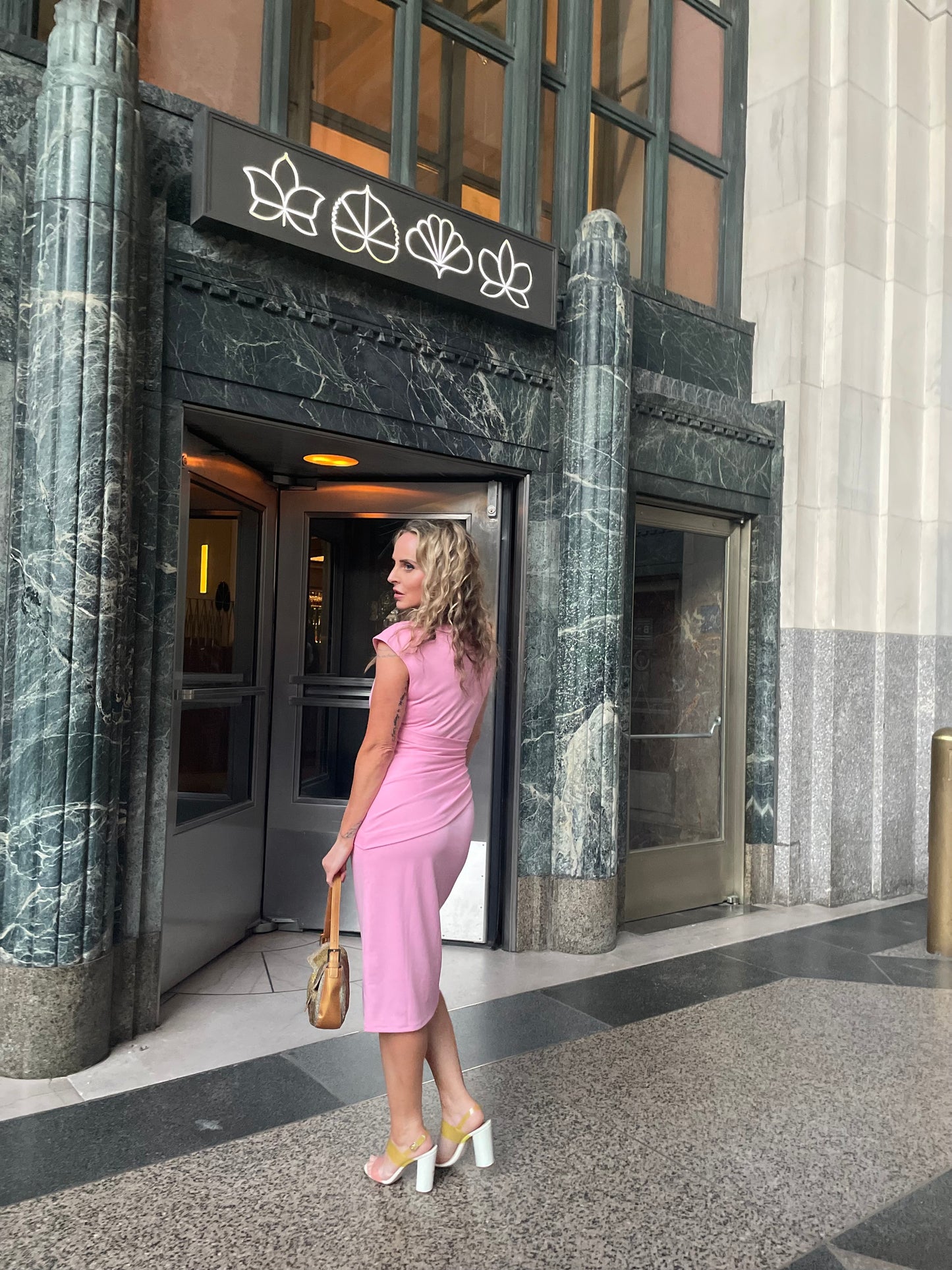 THE Pink Dress!! Carrie's Iconic Faux Wrap Dress