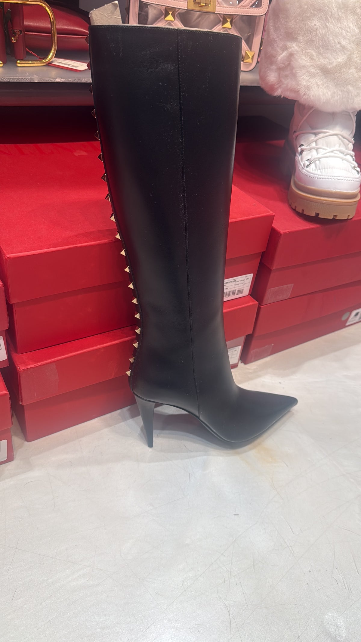 VALENTINO GARAVANI STUDDED TALL BOOT