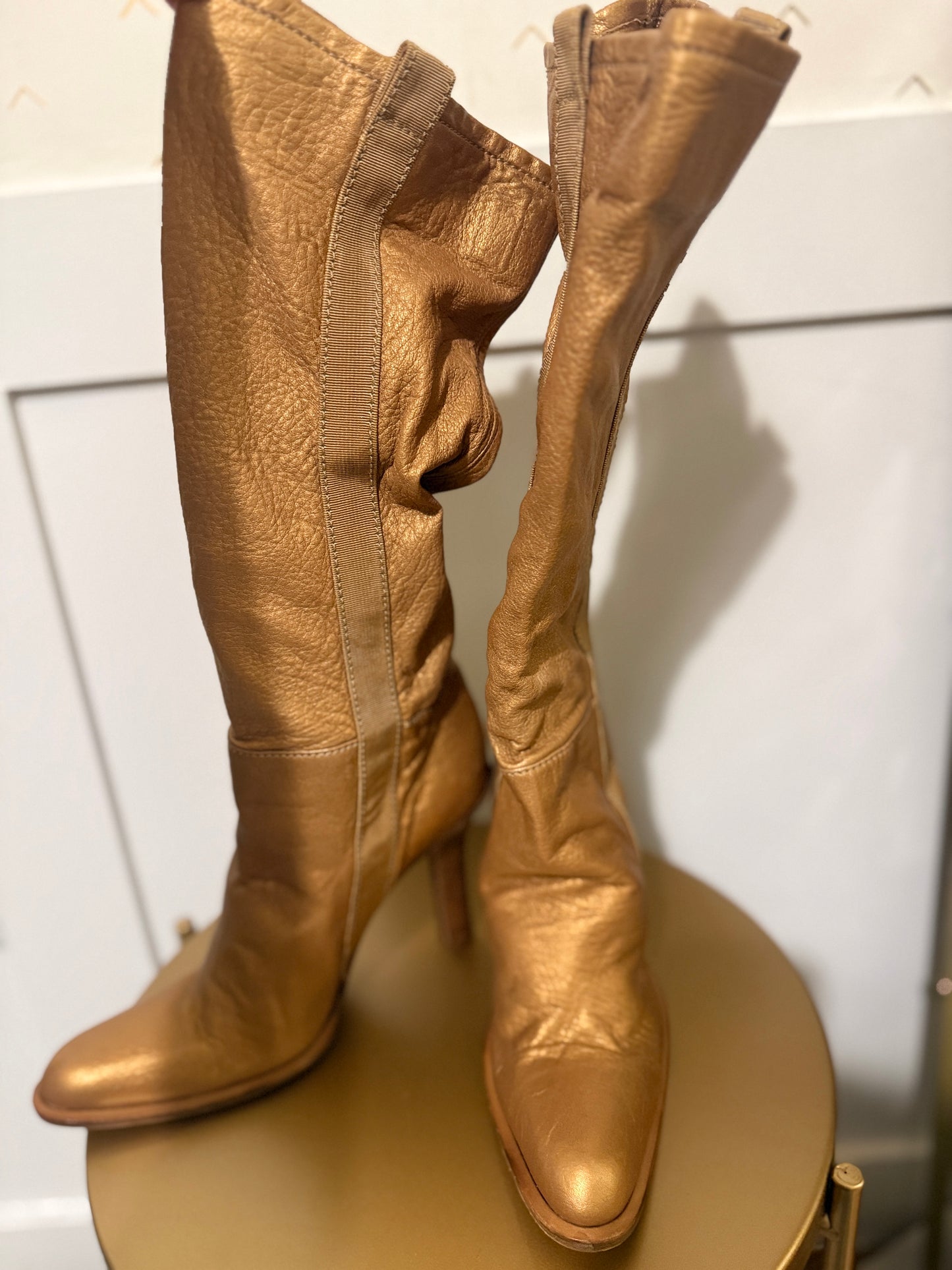 Carrie’s Gold Casadei Vintage Boots 10