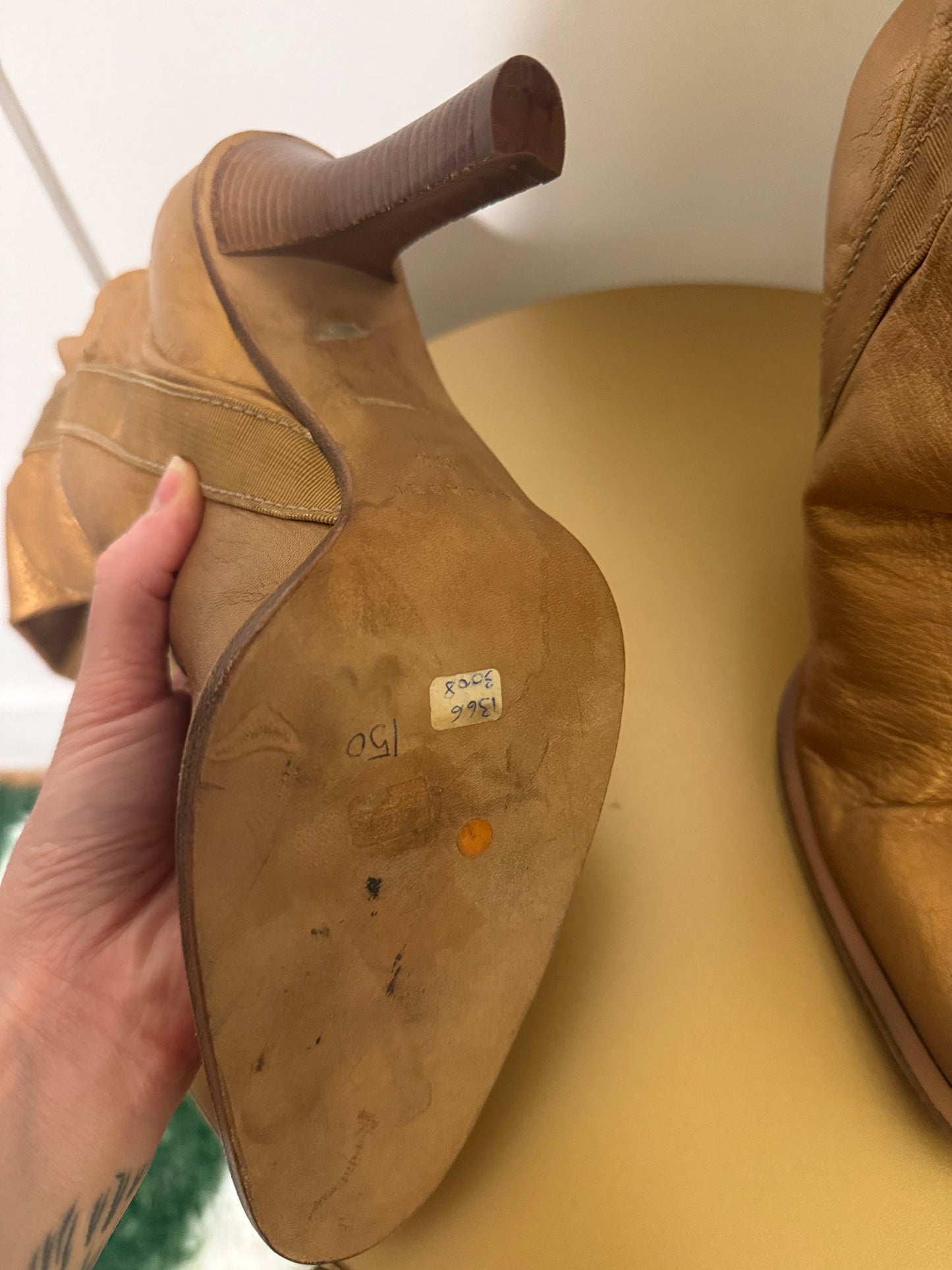 Carrie’s Gold Casadei Vintage Boots 10