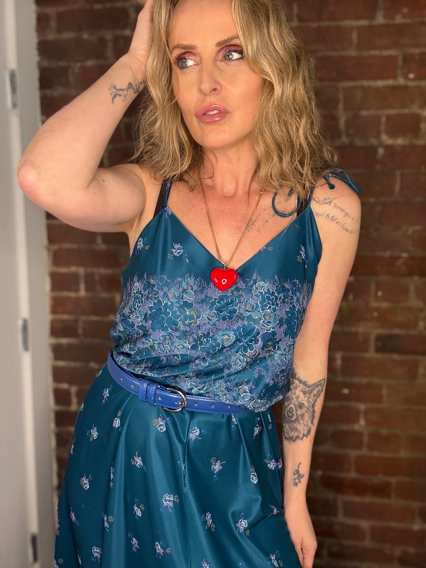 2nd Variation of Carrie’s Teal 70s Dress M