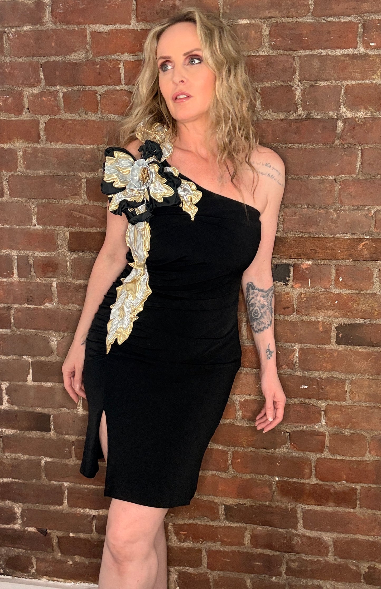 Patricia Field Black Corsage dress