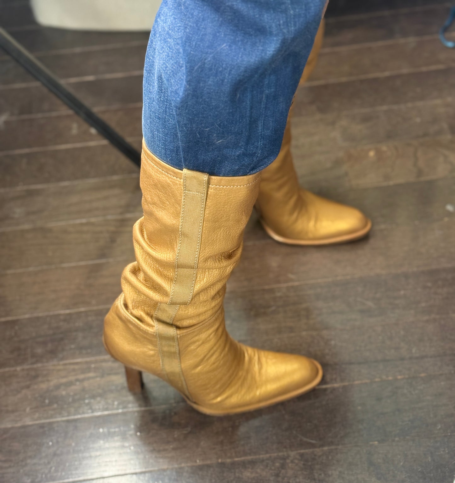Carrie’s Gold Casadei Vintage Boots 10