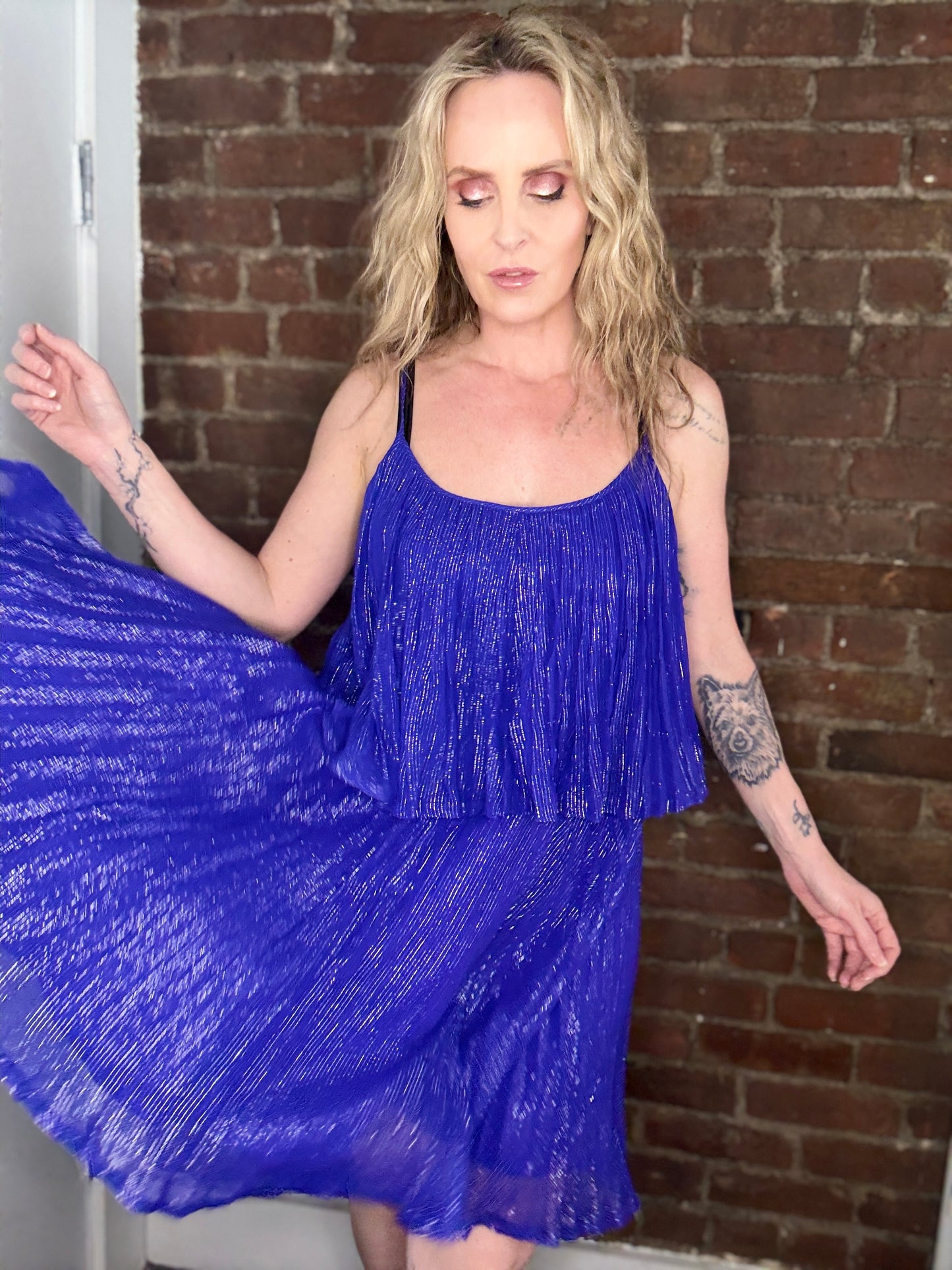 SATC MOVIE 2 HALSTON SPARKLE DRESS