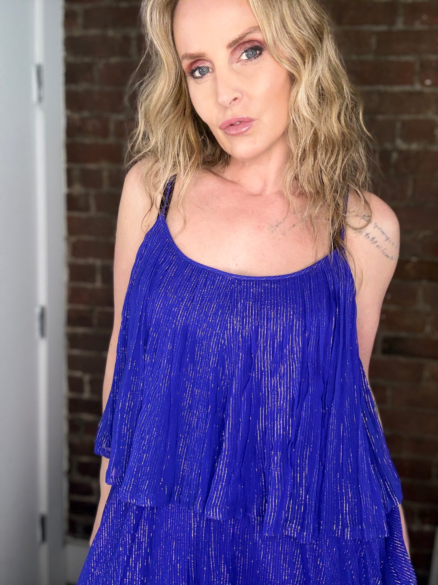 SATC MOVIE 2 HALSTON SPARKLE DRESS