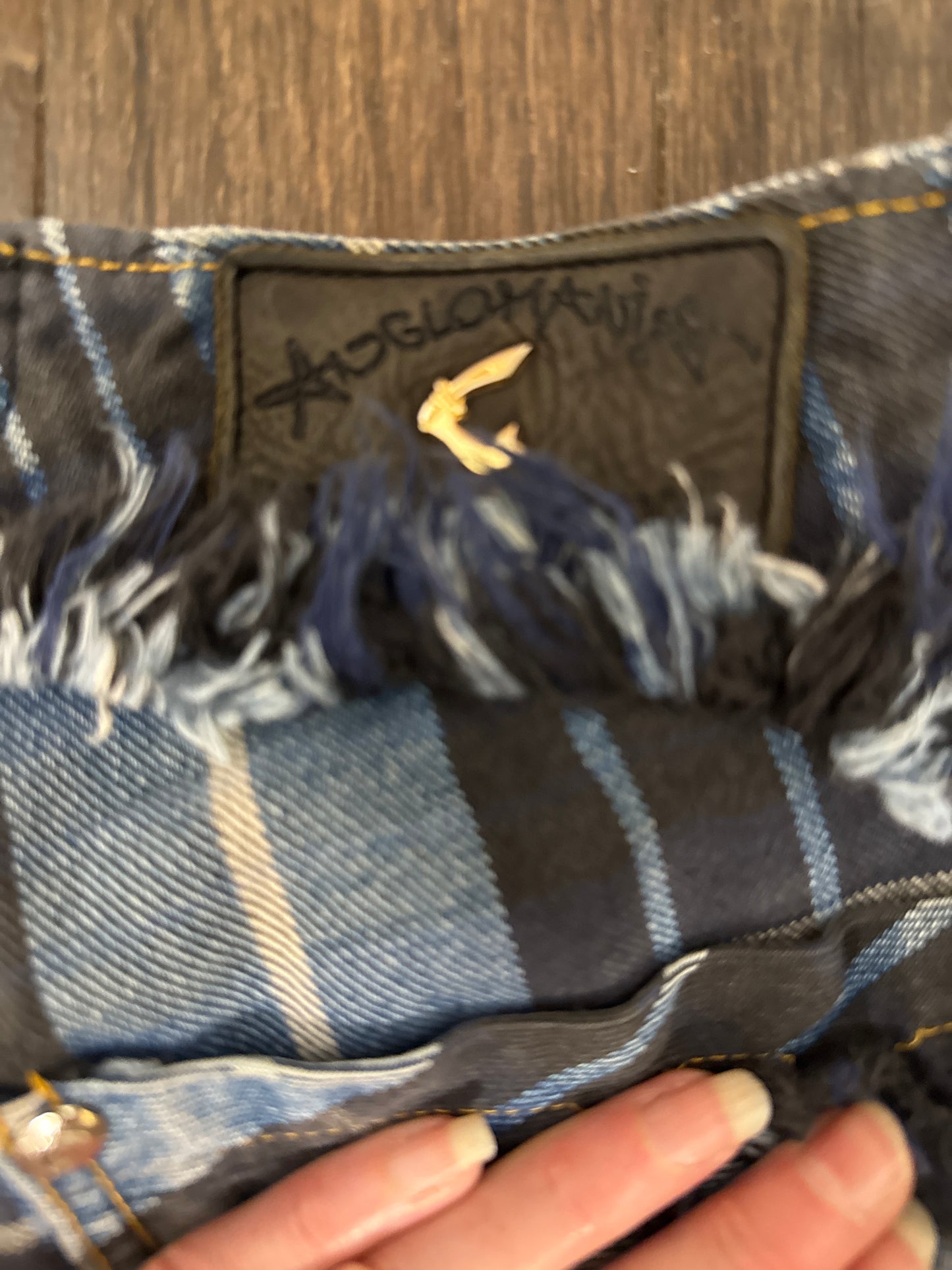ANGLOMANIA VINTAGE FRINGE PLAID PANTS