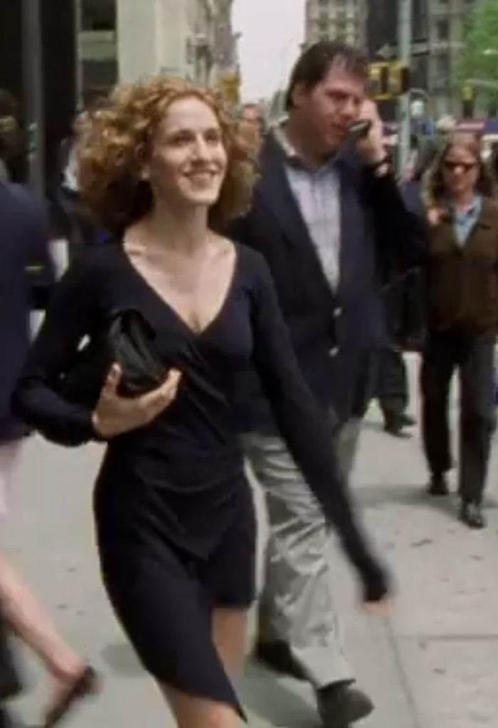ICONIC!! CARRIE MEETS BIG DONNA KARAN WRAP DRESS