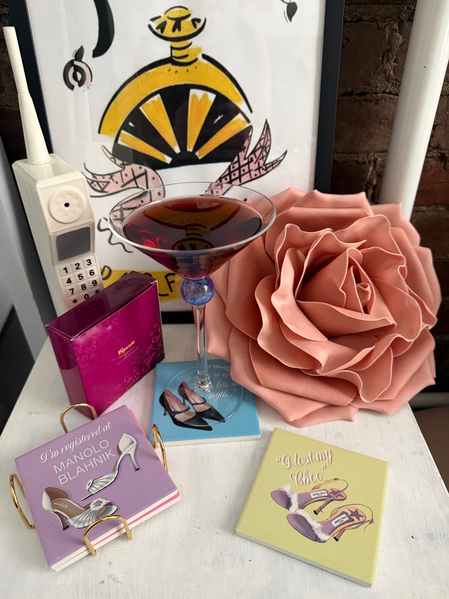 Wishful Sips™ SHOE GALS | Sex and the City Inspired Ceramic Coaster Set (Set of 4)
