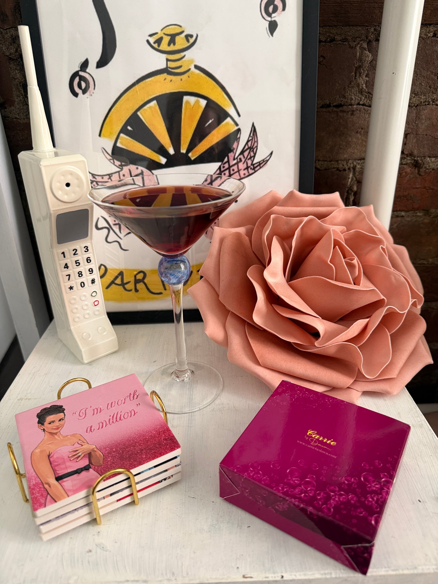 Wishful Sips™ IT GIRLS | Sex and the City Inspired Ceramic Coaster Set (Set of 4)