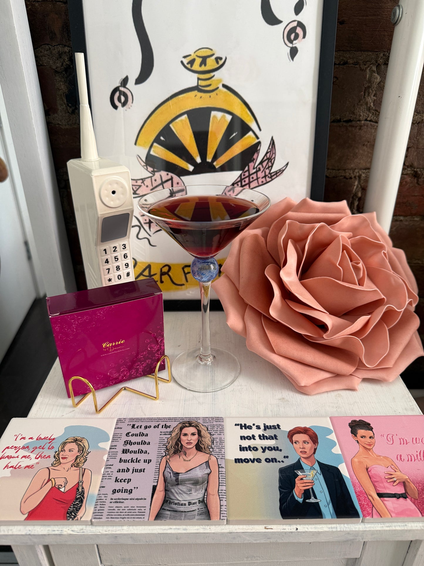 Wishful Sips™ IT GIRLS | Sex and the City Inspired Ceramic Coaster Set (Set of 4)