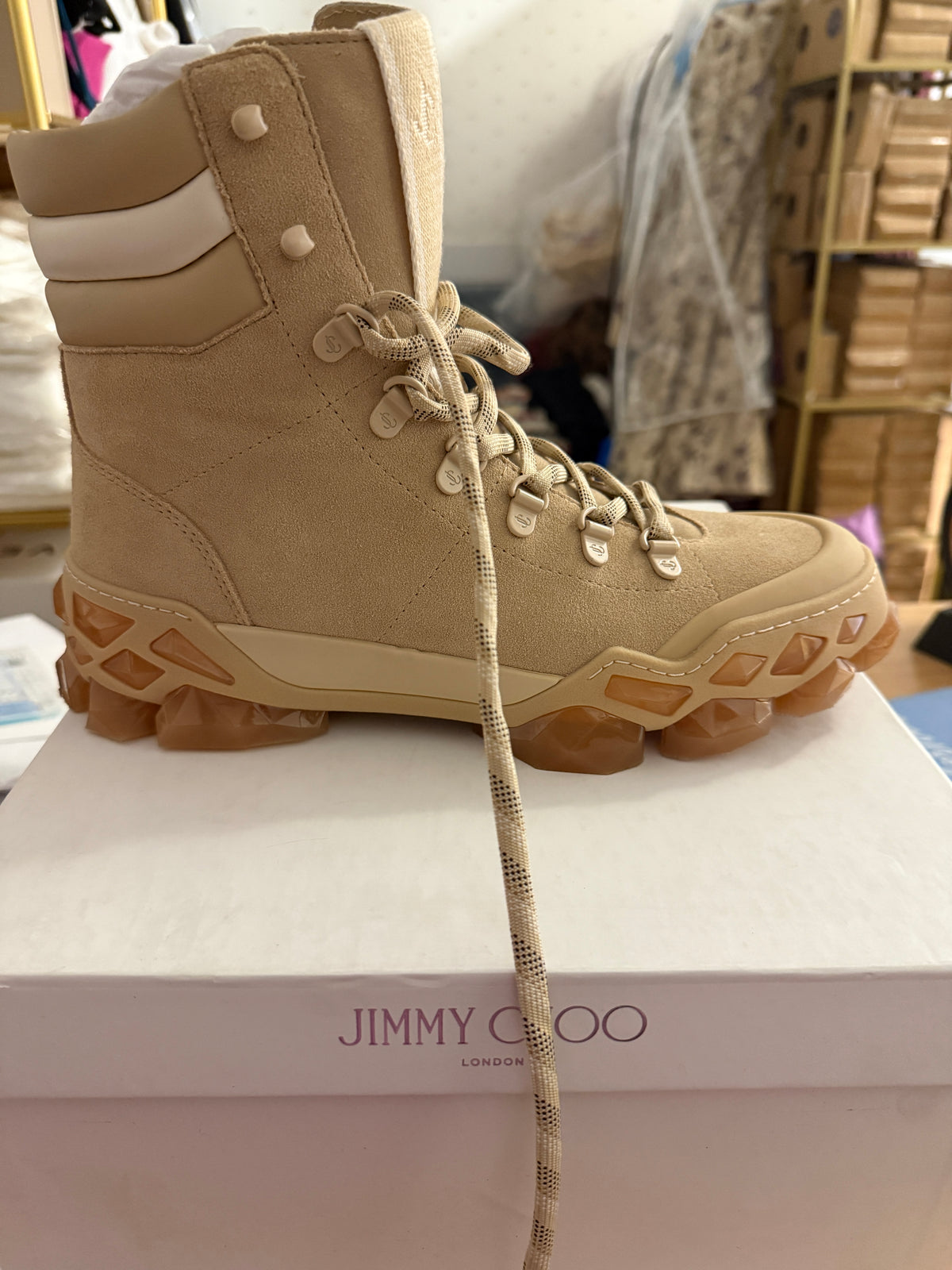 JIMMY CHOO DIAMOND COMBAT BOOT