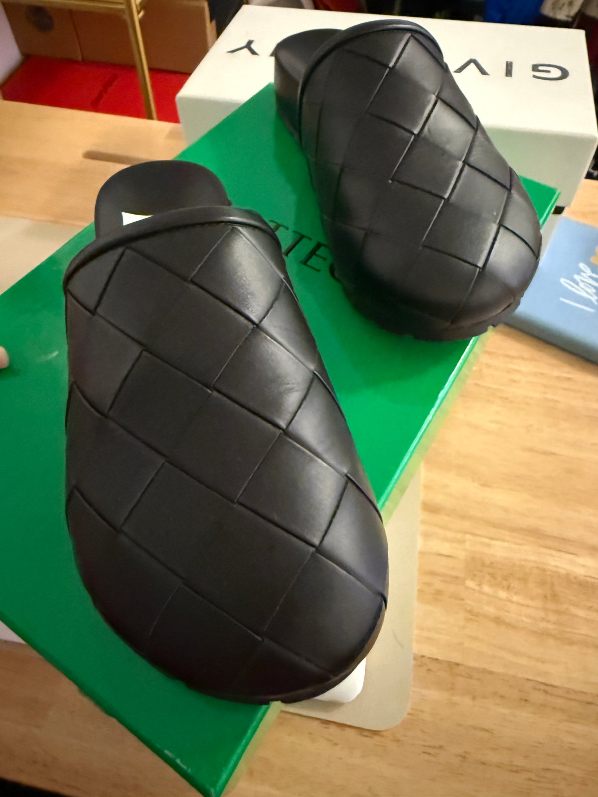 BOTTEGA VENETA WOVEN CLOGS $1200
