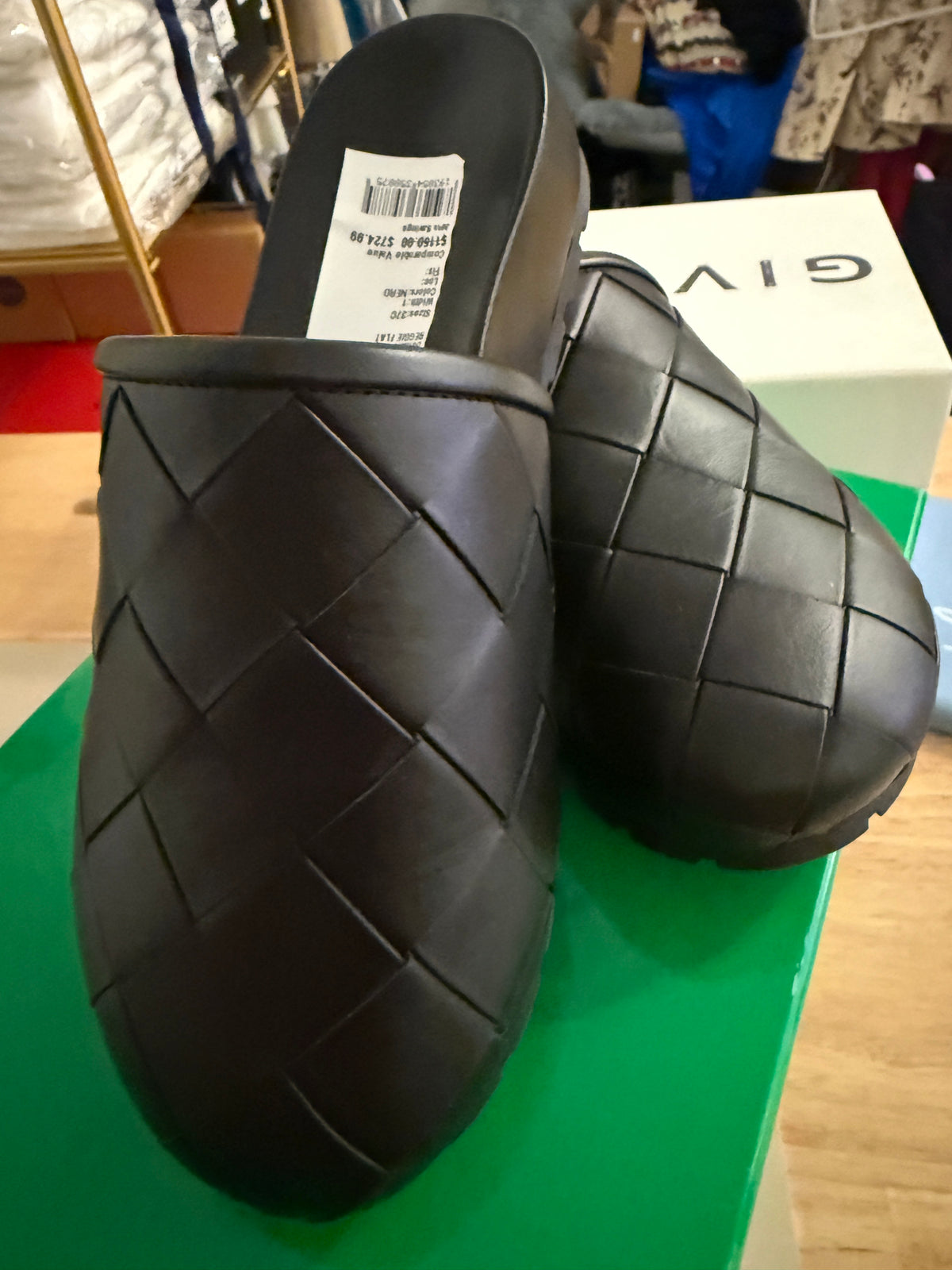 BOTTEGA VENETA WOVEN CLOGS $1200