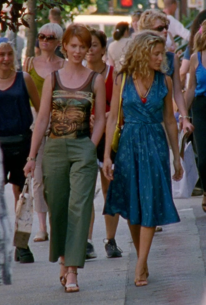 CARRIE’S 1970s TEAL BLUE BOHO DRESS S